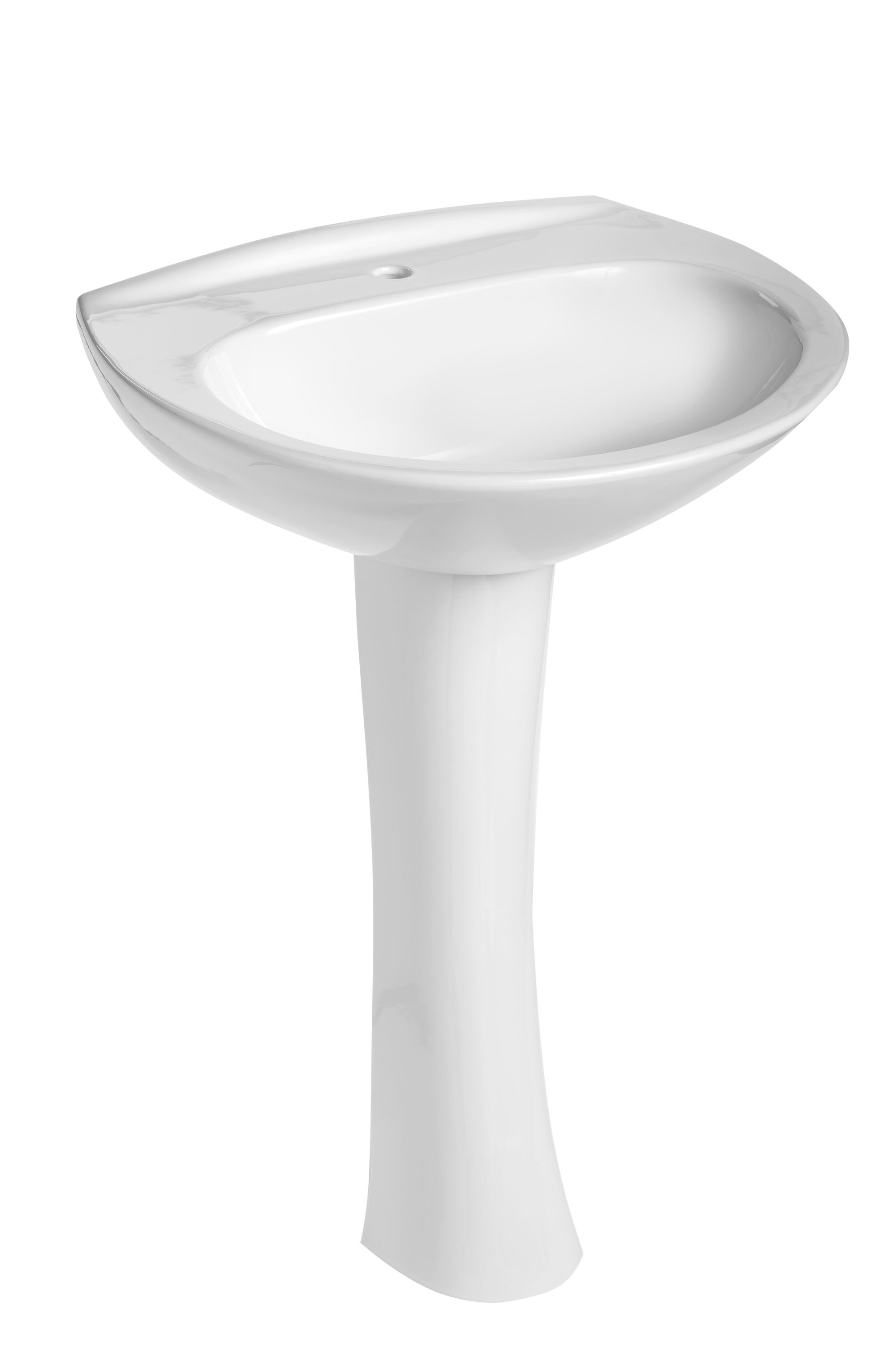 Fregadero pedestal blanco de porcelana vitrificada Mansfield Alto Combo (19 pulg. x 25 pulg. x 34.25 pulg.) - 290-1