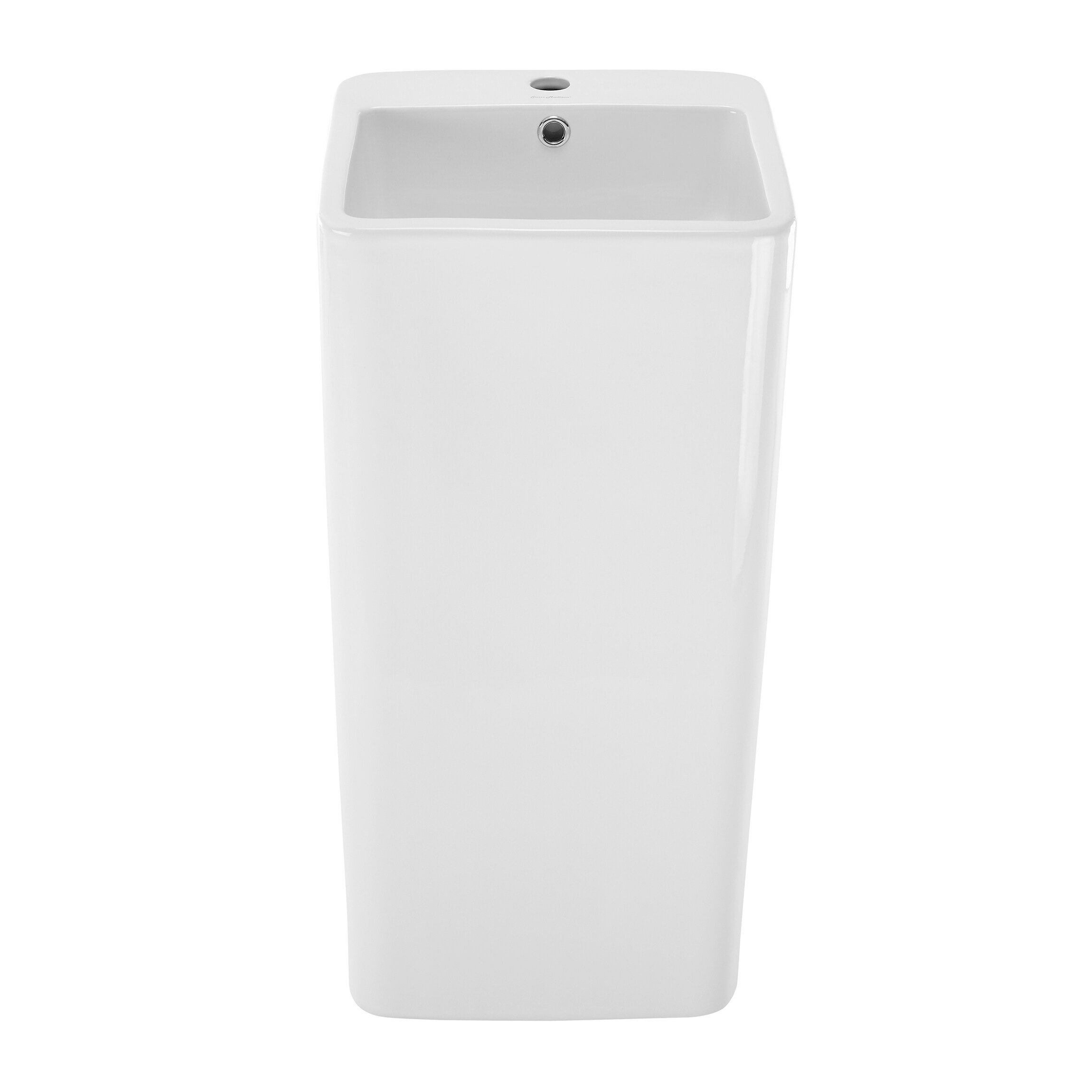 Lavabo de pedestal moderno de cerámica blanco brillante Bastille de Swiss Madison (16 pulgadas x 33.5 pulgadas) - SM-25-PSBAS04WH