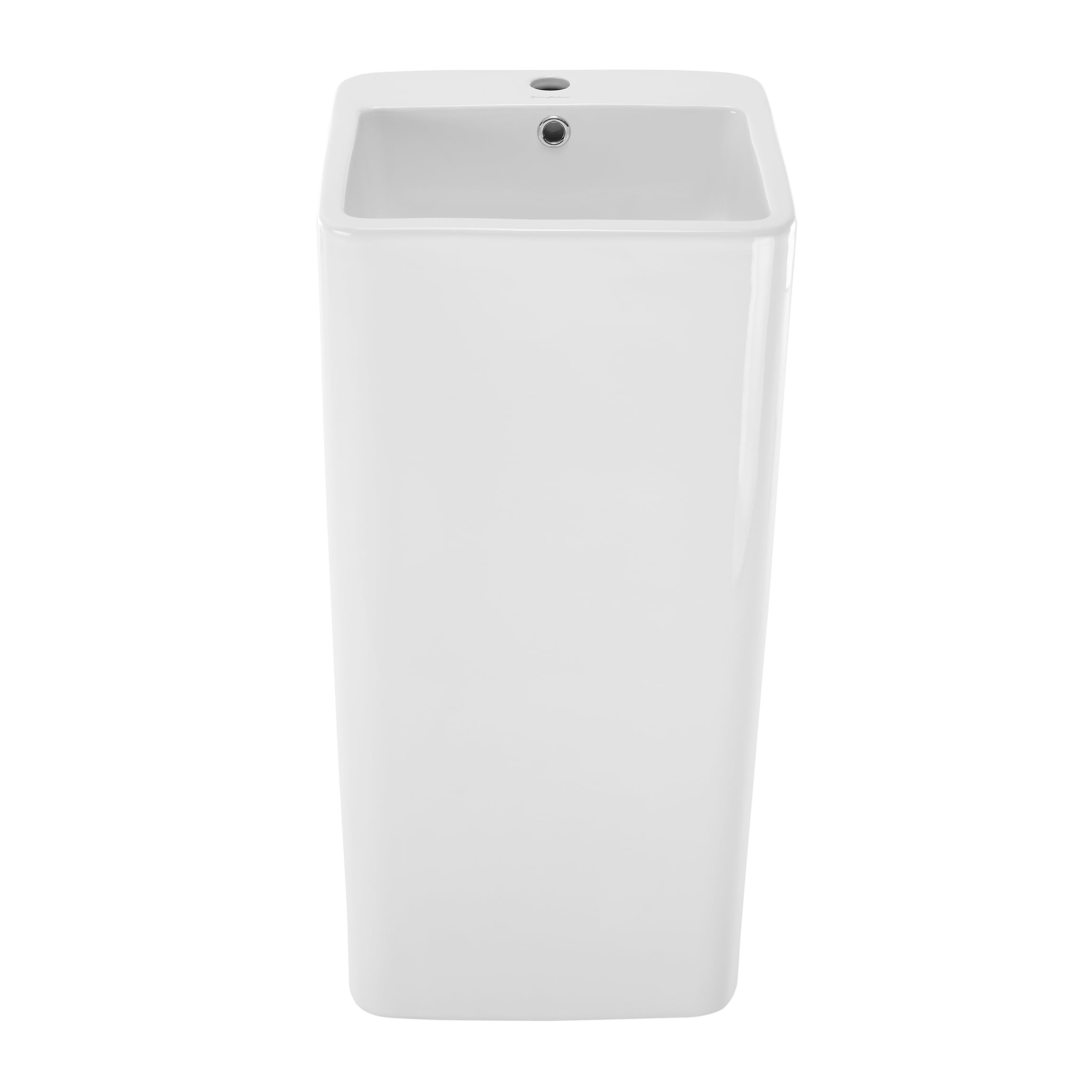 Lavabo de pedestal moderno de cerámica blanco brillante Bastille de Swiss Madison (16 pulgadas x 33.5 pulgadas) - SM-25-PSBAS04WH