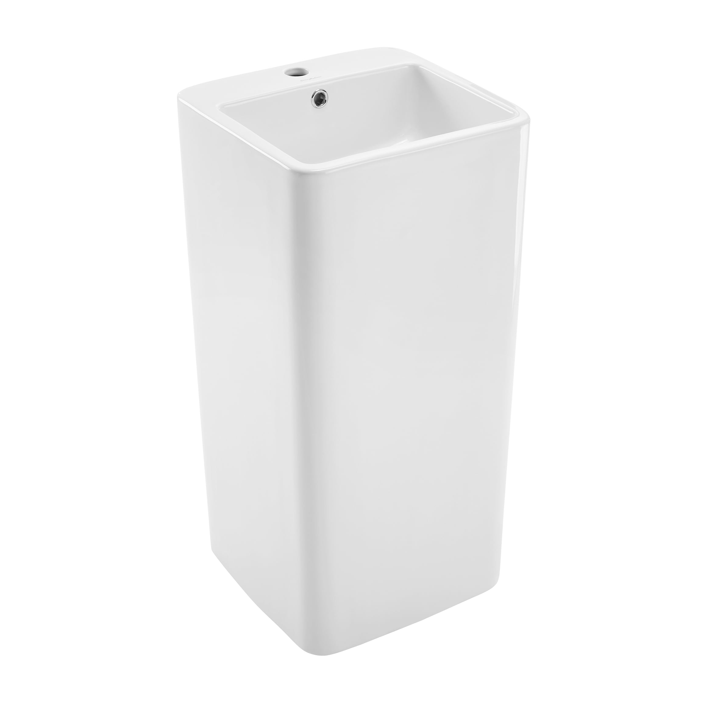 Lavabo de pedestal moderno de cerámica blanco brillante Bastille de Swiss Madison (16 pulgadas x 33.5 pulgadas) - SM-25-PSBAS04WH