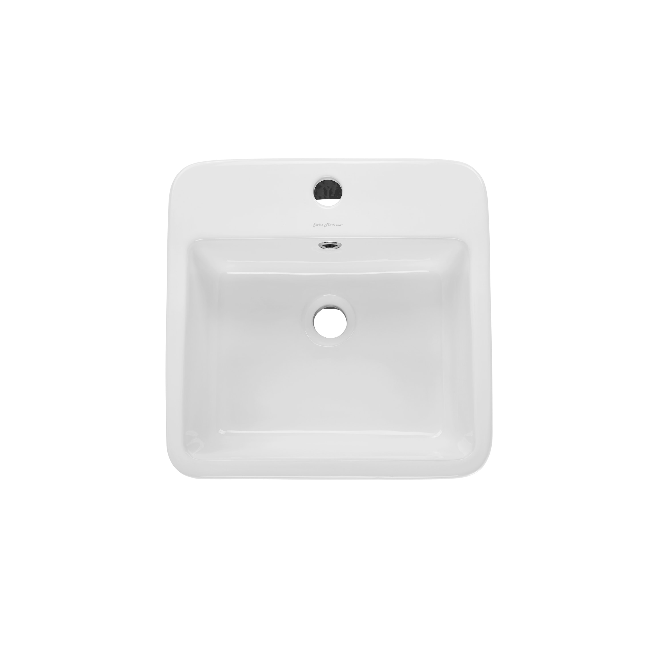 Lavabo de pedestal moderno de cerámica blanco brillante Bastille de Swiss Madison (16 pulgadas x 33.5 pulgadas) - SM-25-PSBAS04WH