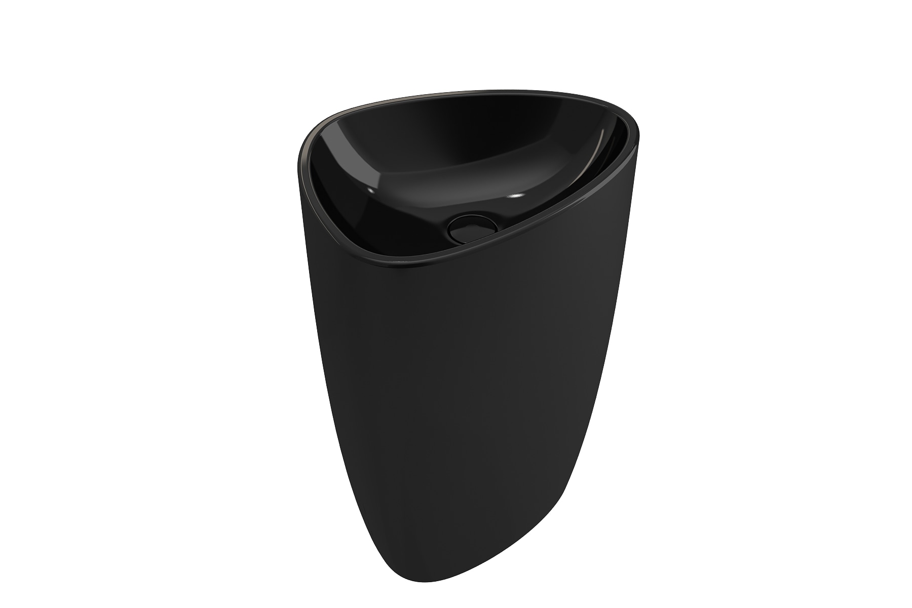 BOCCHI Fireclay Modern Black Pedestal Sink Combo (22.75 pulgadas x 17.25 pulgadas x 33.75 pulgadas) - 1075-005-0125