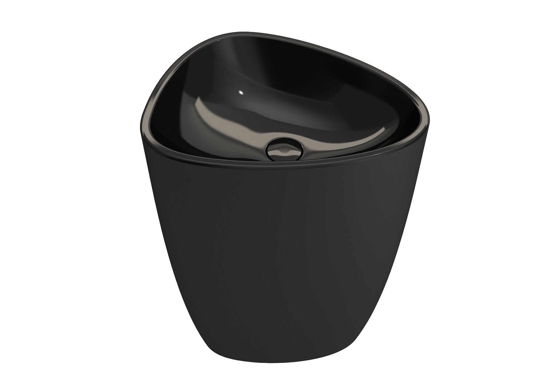 BOCCHI Fireclay Modern Black Pedestal Sink Combo (22.75 pulgadas x 17.25 pulgadas x 33.75 pulgadas) - 1075-005-0125
