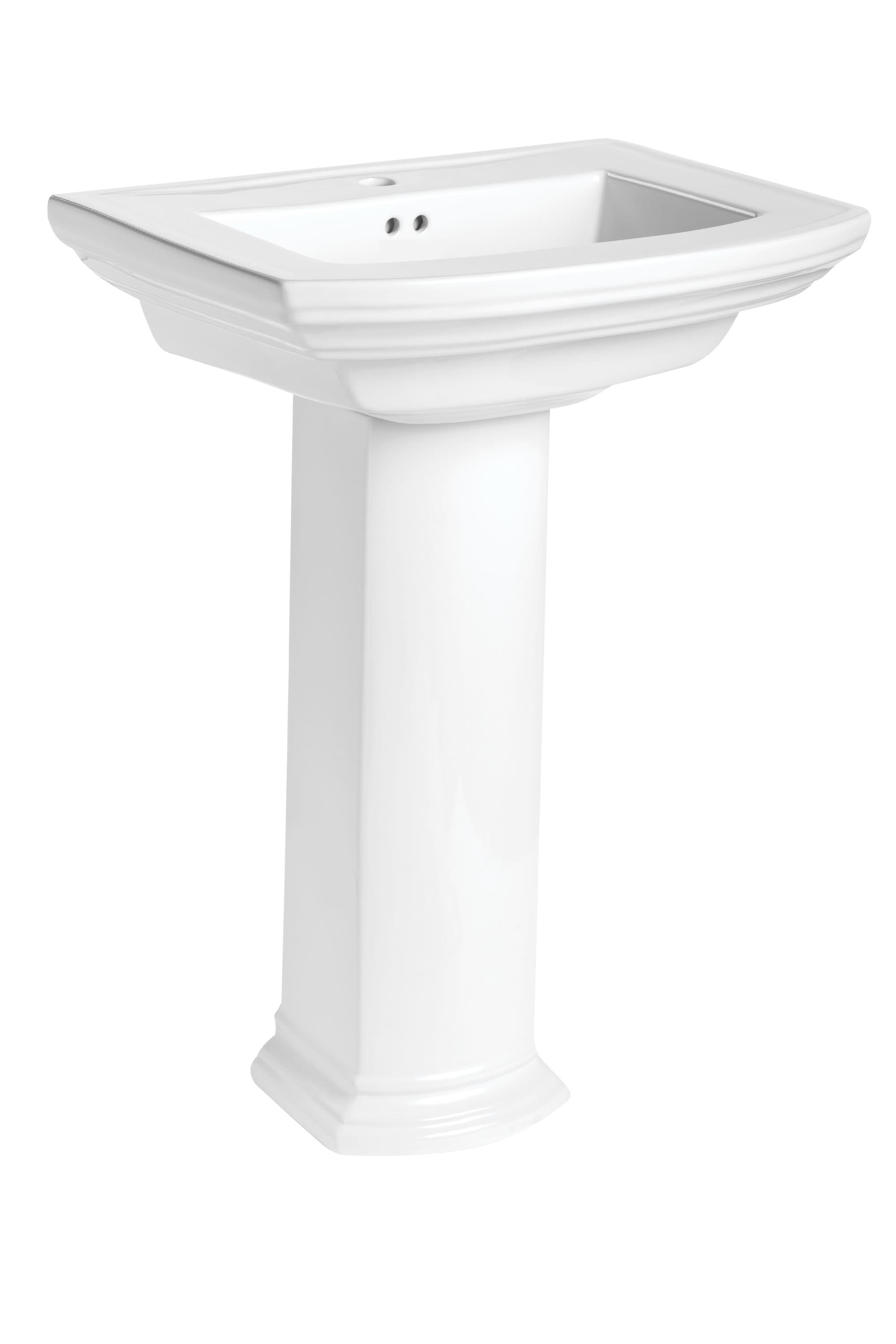 Mansfield Mansfield Barrett Lavabo Tipo Pedestal de Porcelana Blanca (19.125 pulgadas x 24.375 pulgadas x 34 pulgadas) - 330-1