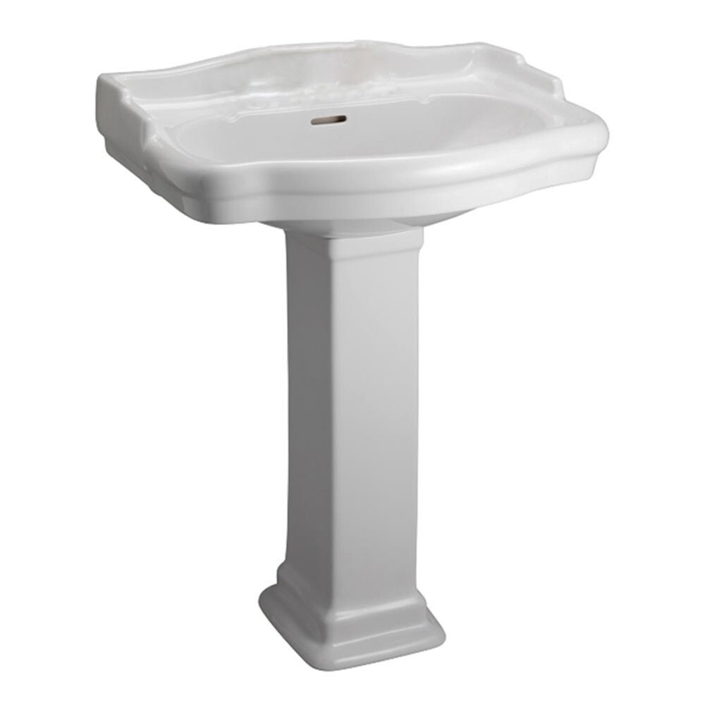 Barclay Stanford Lavabo de Pedestal de Porcelana Blanca (17.875 pulgadas x 23.625 pulgadas x 35.875 pulgadas) - 3-854WH