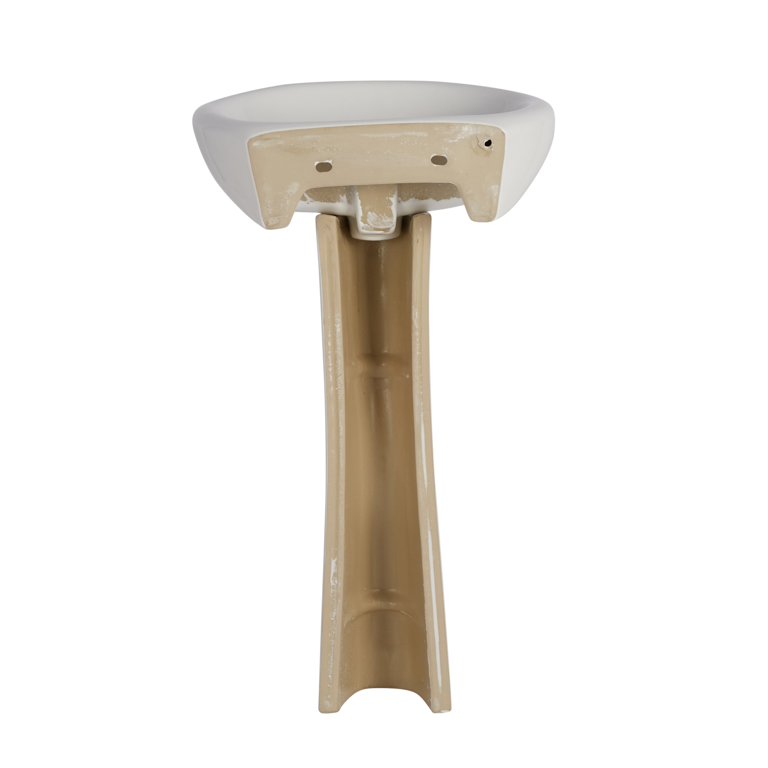 Lavabo de pedestal Barclay Ashley en porcelana vitrificada blanco moderno, combo de lavabo de pedestal (15.25 pulgadas x 19.75 pulgadas x 32.125 pulgadas) - 3-9161WH