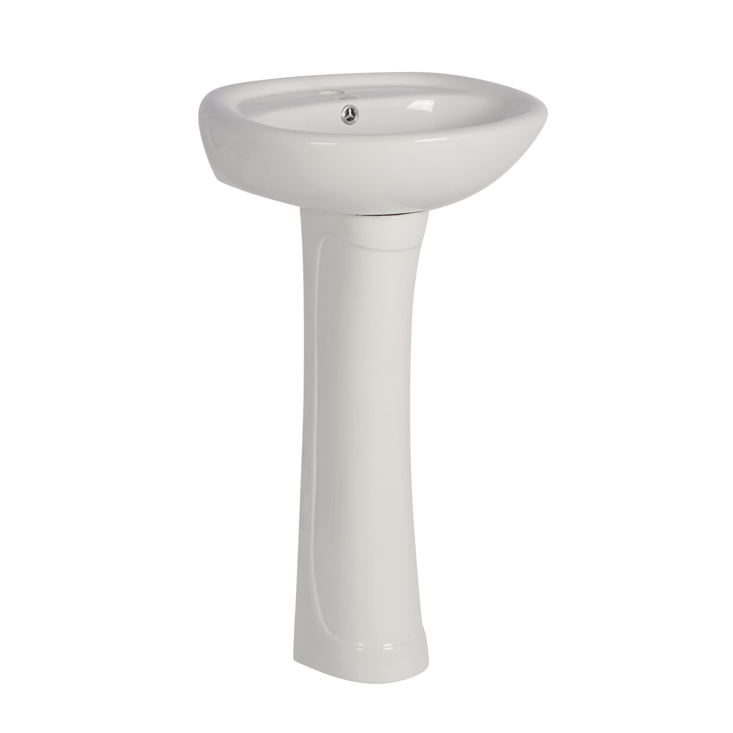 Lavabo de pedestal Barclay Ashley en porcelana vitrificada blanco moderno, combo de lavabo de pedestal (15.25 pulgadas x 19.75 pulgadas x 32.125 pulgadas) - 3-9161WH