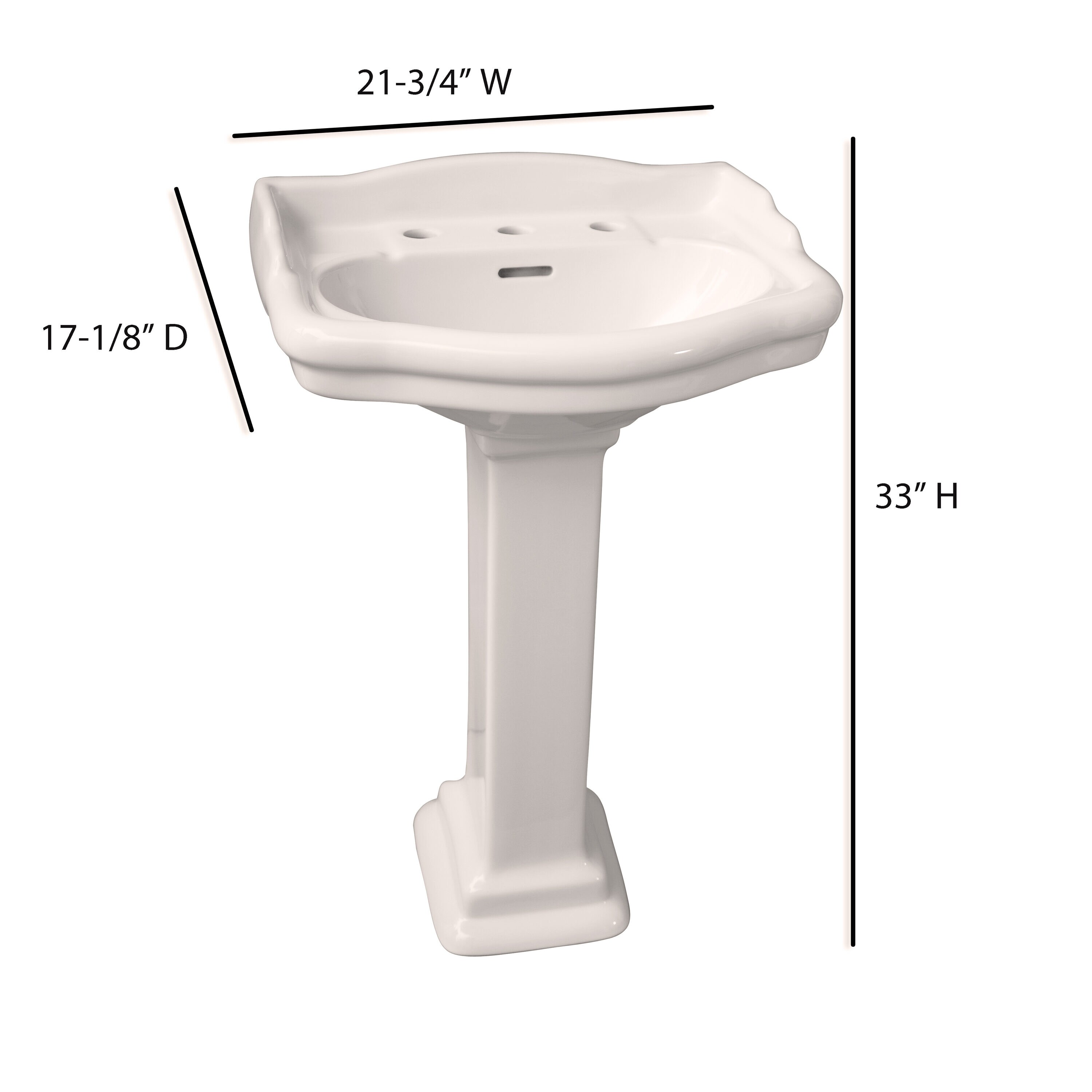 Barclay Stanford Vitreous China Modern Bisque Pedestal Sink Combo (17.125 pulgadas x 21.75 pulgadas x 35.5 pulgadas) - 3-868BQ