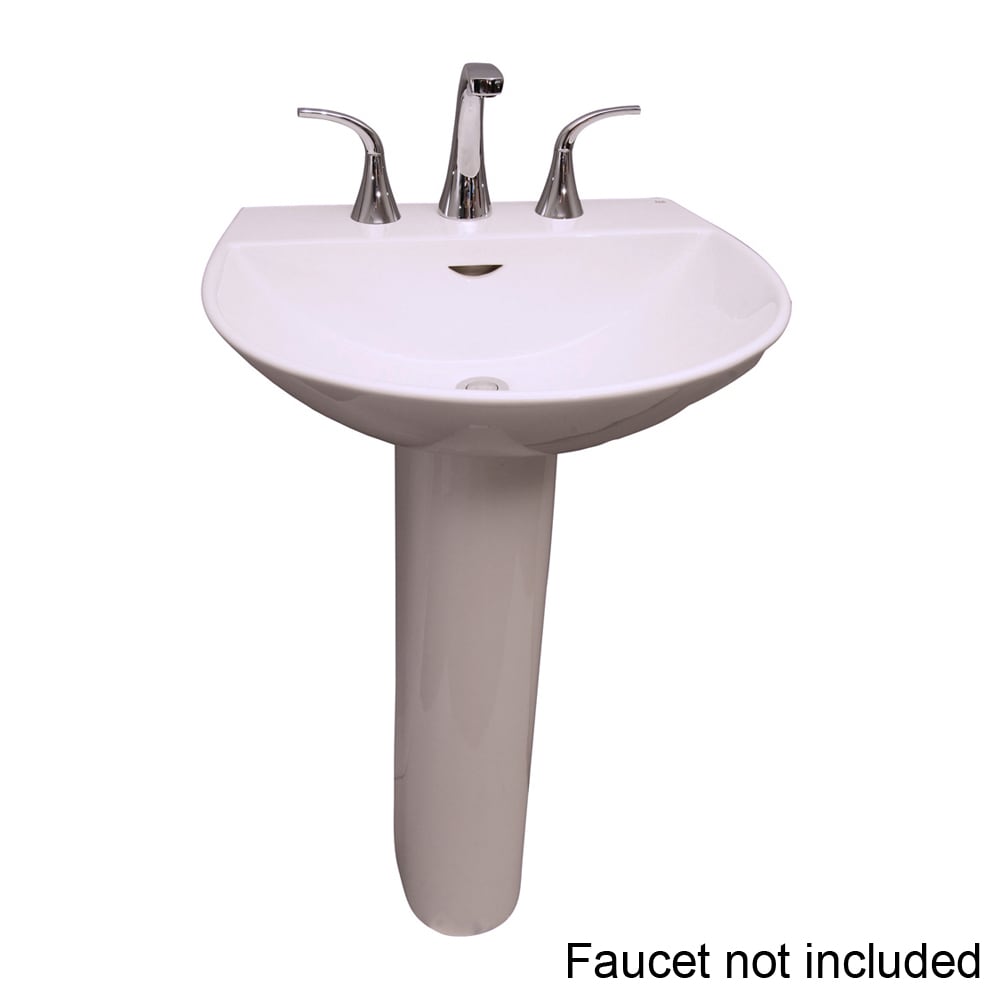 Barclay Reserva Vitreous China lavabo de pedestal blanco moderno Combo (19.87 pulgadas x 21.75 pulgadas x 33.5 pulgadas) - 3-348WH