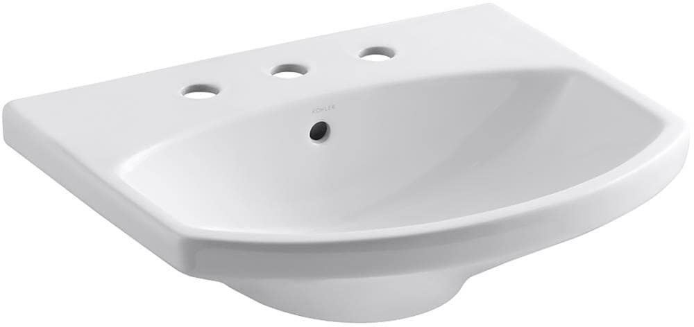 Cimarron Lavabo de Pedestal Blanco de China Vítrea (22.75 pulg. x 10 pulg. x 21.25 pulg.) - 2363-8-0