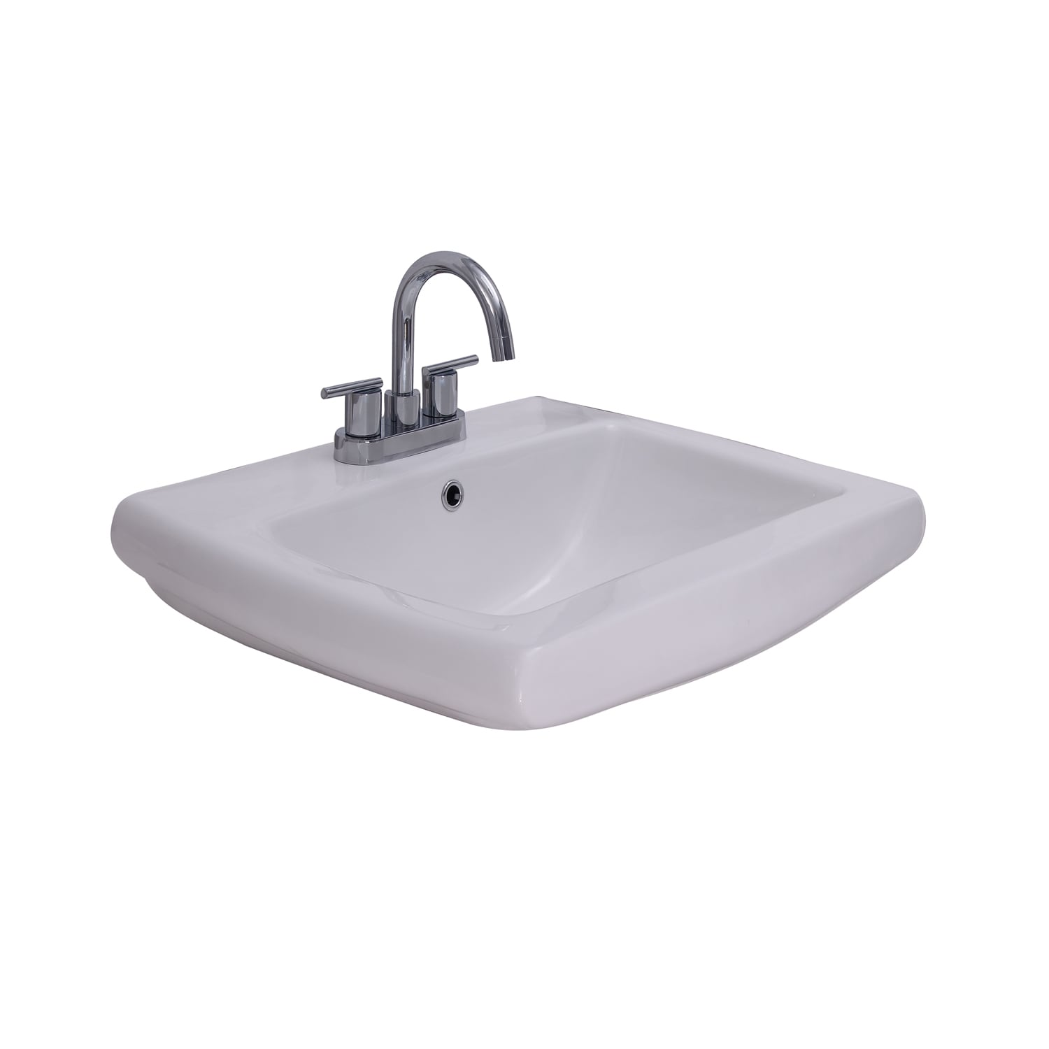 Barclay Lavabo pedestal Barclay Ambrose de porcelana vitrificada en blanco moderno Combo de lavabo pedestal (18.5 pulgadas x 23 pulgadas x 33 pulgadas) - 3-454WH