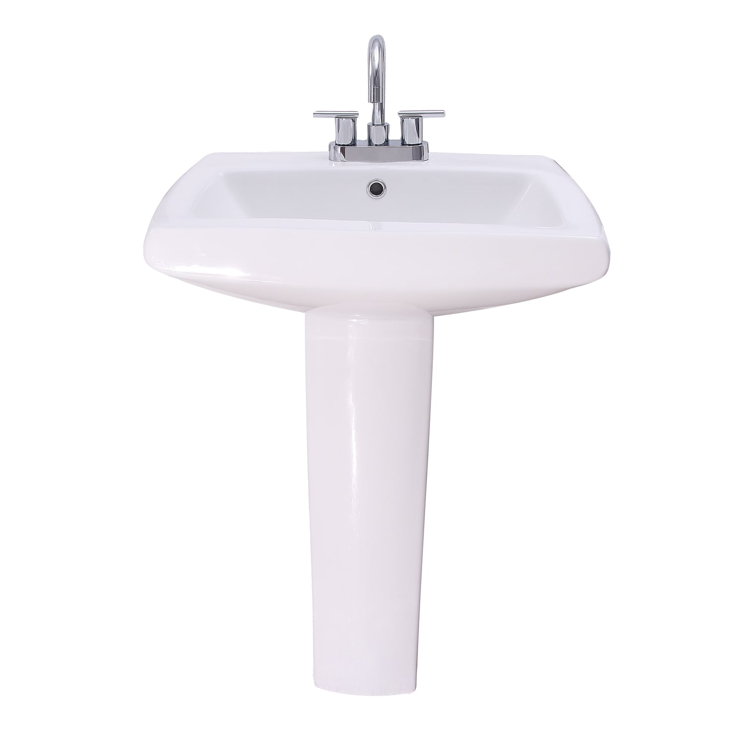Barclay Lavabo pedestal Barclay Ambrose de porcelana vitrificada en blanco moderno Combo de lavabo pedestal (18.5 pulgadas x 23 pulgadas x 33 pulgadas) - 3-454WH