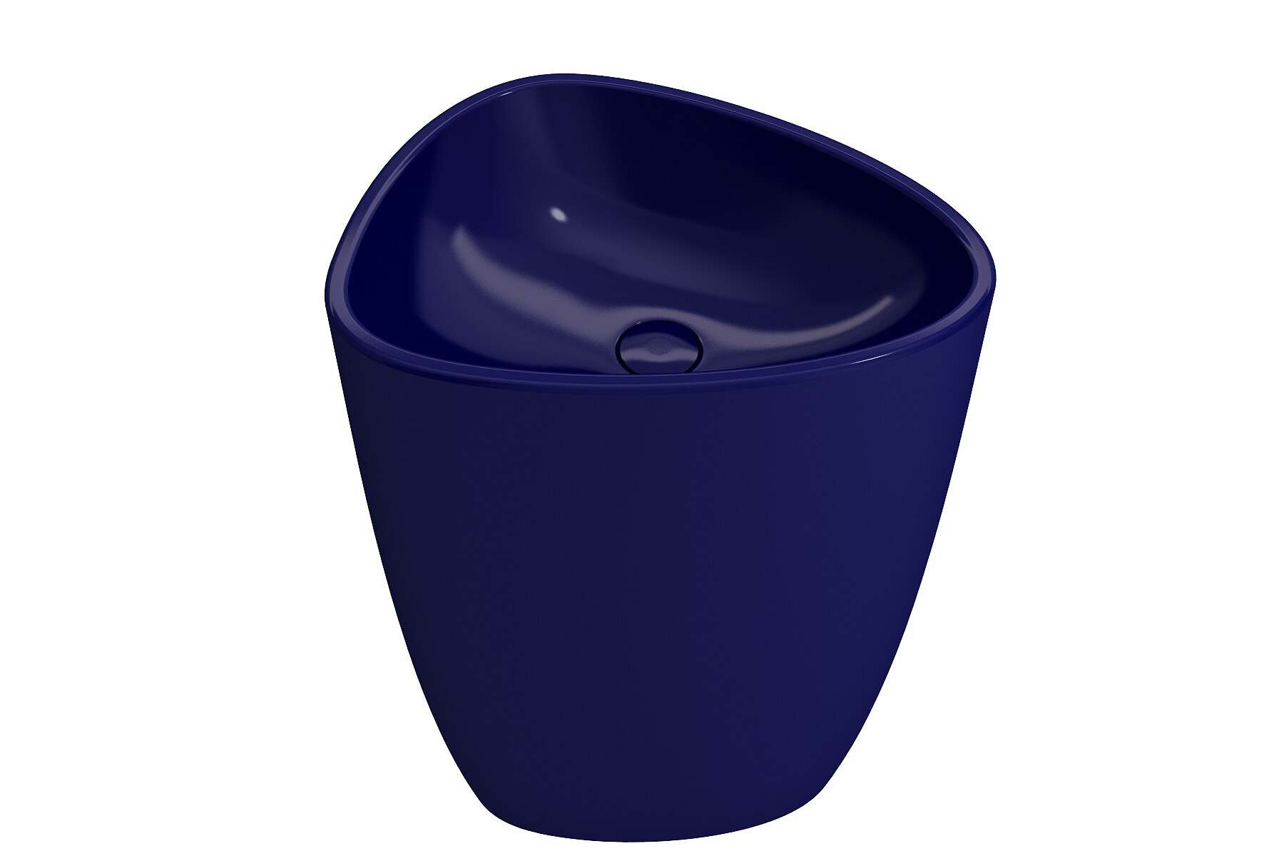 Fregadero pedestal moderno de arcilla de fuego color zafiro azul con combo (22.75 pulgadas x 17.25 pulgadas x 33.75 pulgadas) - 1075-010-0125