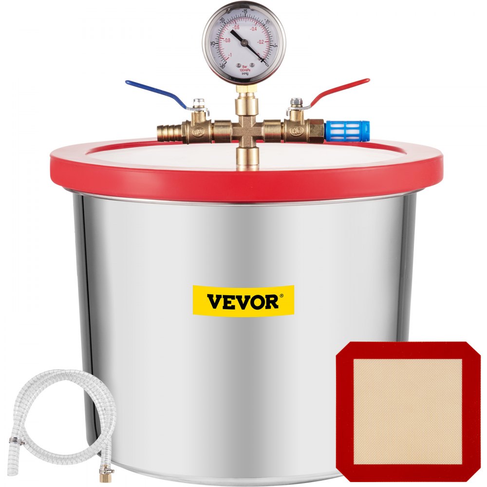 VEVOR 2 Gallon Vacuum Chamber kit Stainless Steel Degassing Chamber 7.5L Vacuum Degassing Chamber kit for Degassing Urethanes Silicones Epoxies and Resins - QCKTZKB2JLZKT0001V0