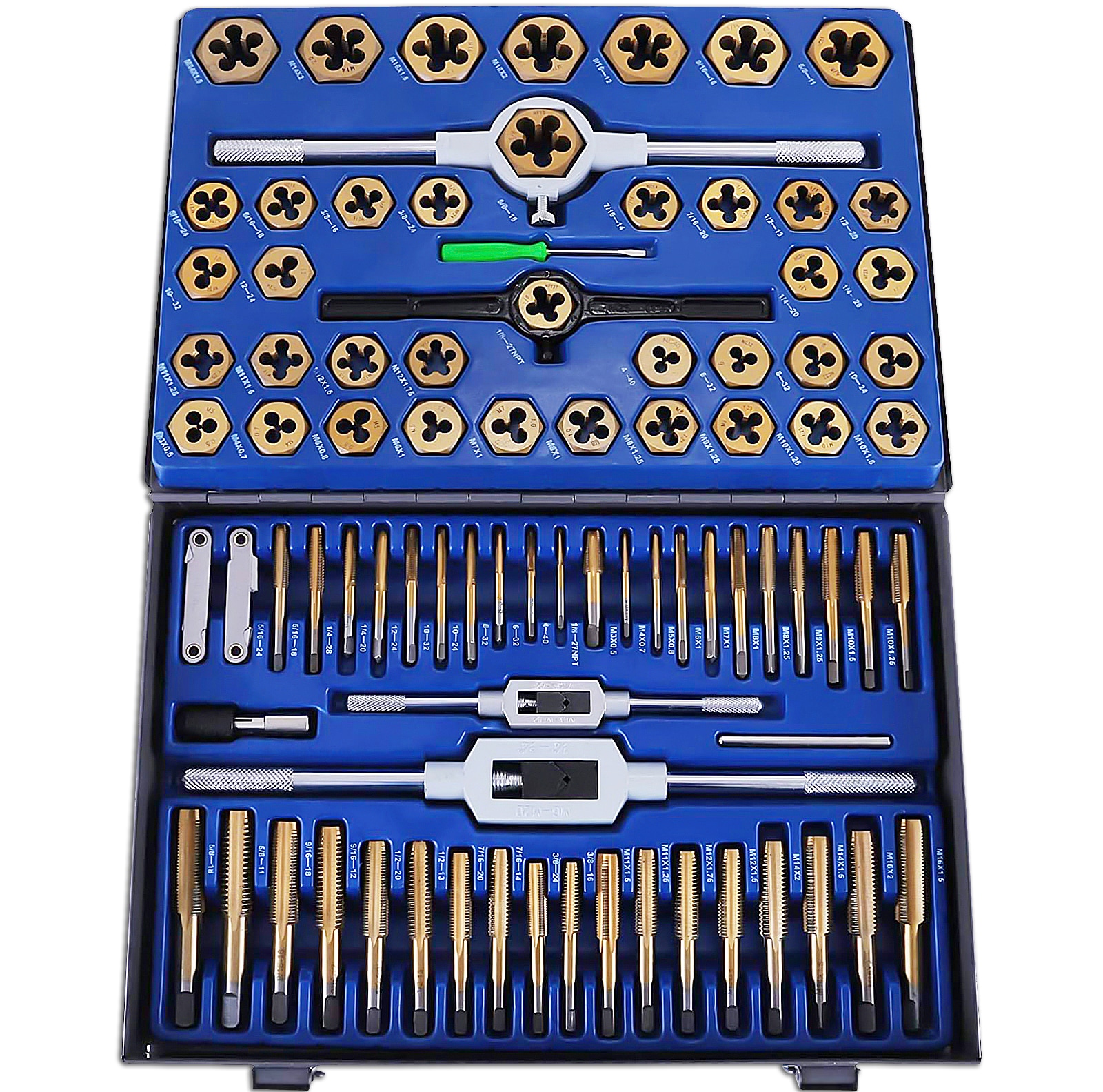 Set de Terrajas y Matrices Combinadas Estándar (SAE) y Métricas de 86 piezas