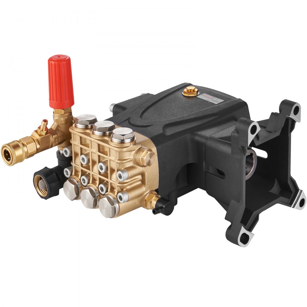 VEVOR Pressure Washer Pump, 1" Shaft Horizontal Triplex Plunger, 4400 PSI, 4 GPM Flow, Replacement Power Washer Pumps Kit, Parts Washer Pump, Compatible with Simpson MorFlex Models 40224, 40225, 40226 - HZQZBHZ1INCH4AEKKV0