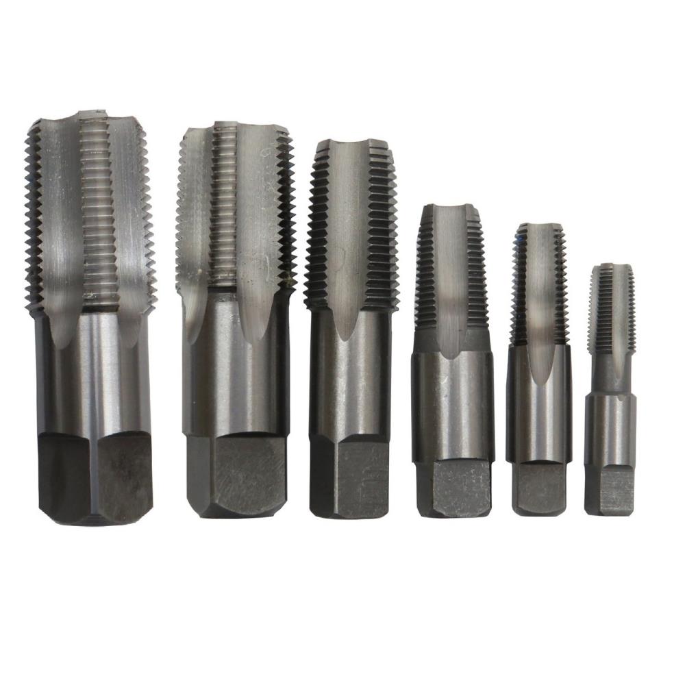 Juego de machuelos de acero al carbono de 4 flautas NPT (Tubo) de Drill America - DWTPT1/8-1SET