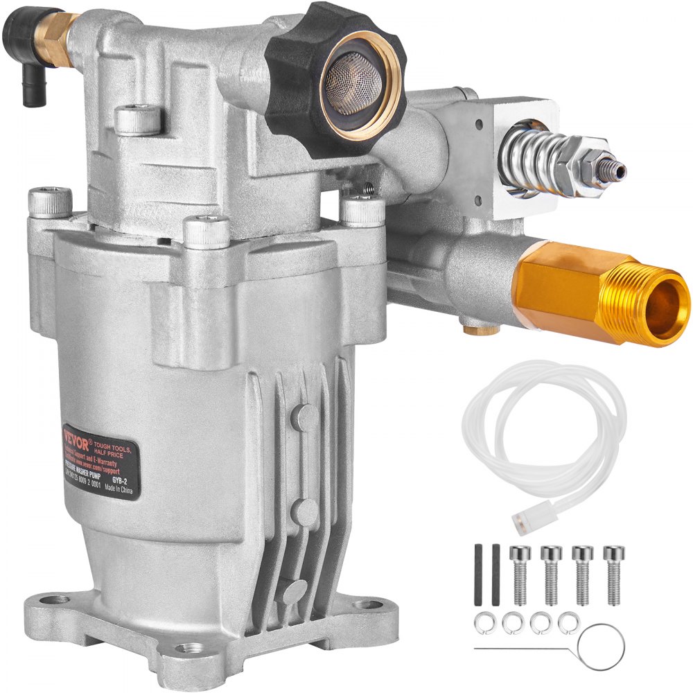 VEVOR Pressure Washer Pump, 3/4" Shaft Horizontal, 3400 PSI, 2.5 GPM, Replacement Power Washer Pumps Kit, Parts Washer Pump, Compatible with Honda, Simpson, RYOBI, Briggs & Stratton, Subaru, Craftsman - HZXPBHZ34INCHU81SV0
