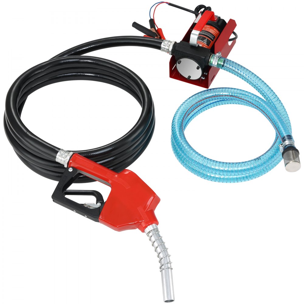VEVOR Diesel Fuel Transfer Pump Kit,10 GPM 12V DC Portable Electric Self-Priming Fuel Transfer Extractor Pump Kit with Automatic Shut-off Nozzle Hose for Diesel, Kerosene, Machine, Transformer Oil - C11GPM12V14HPKS06V1