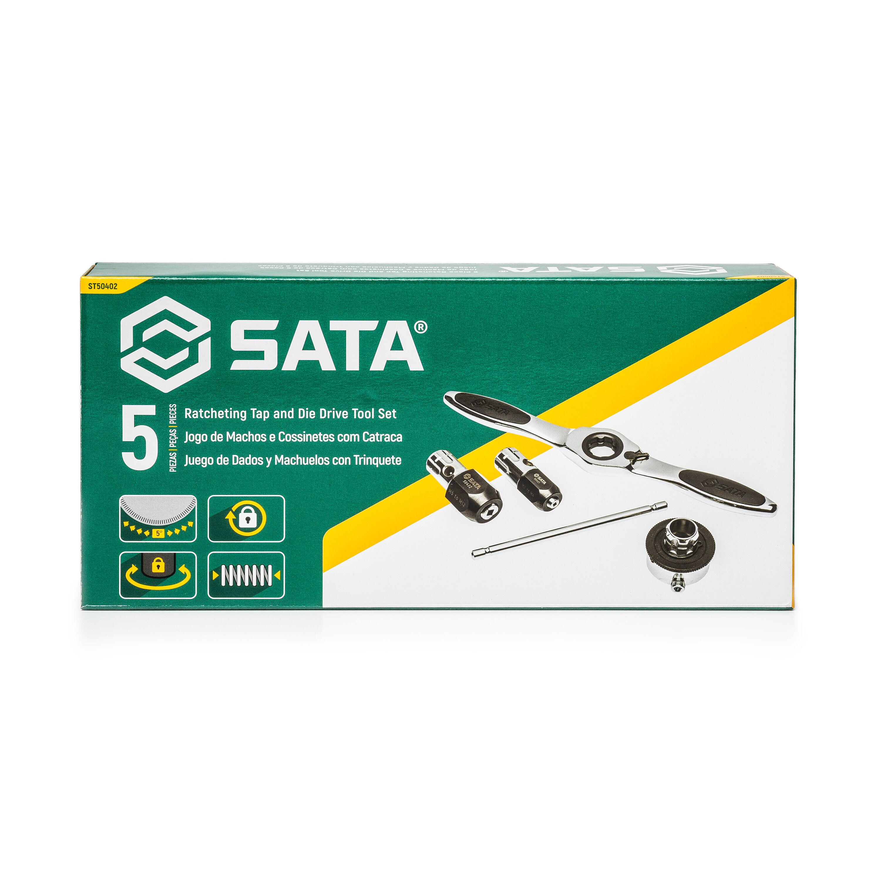 SATA Juego de 5 piezas de brocas y terrajas estándar (SAE) y métricas - ST50402