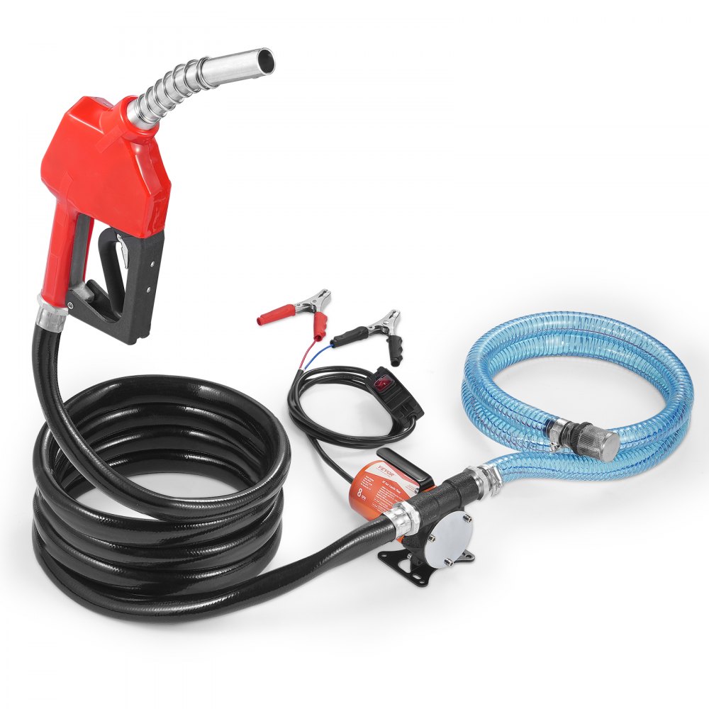 VEVOR Fuel Transfer Pump 12V 8 GPM 1/6 HP Diesel Pump with Auto Fuel Nozzle - FBBMG8GPM16H7QUUSV9