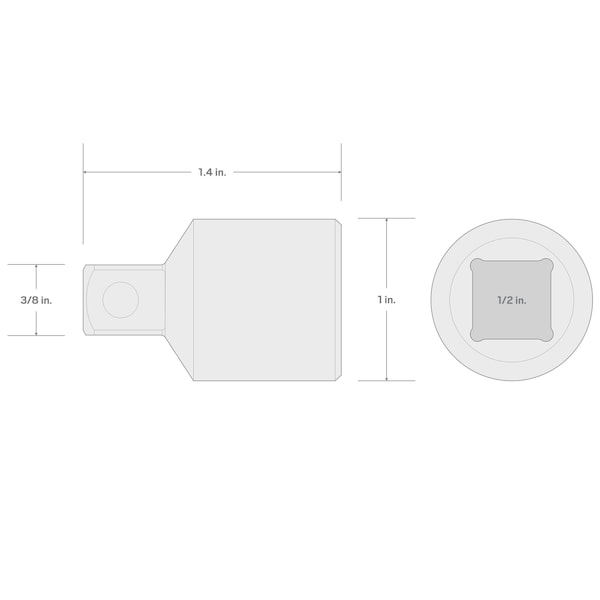 Tekton 1/2 Pulgada Cuadrada (F) x 3/8 Pulgada (M) Reductor - SHA23101