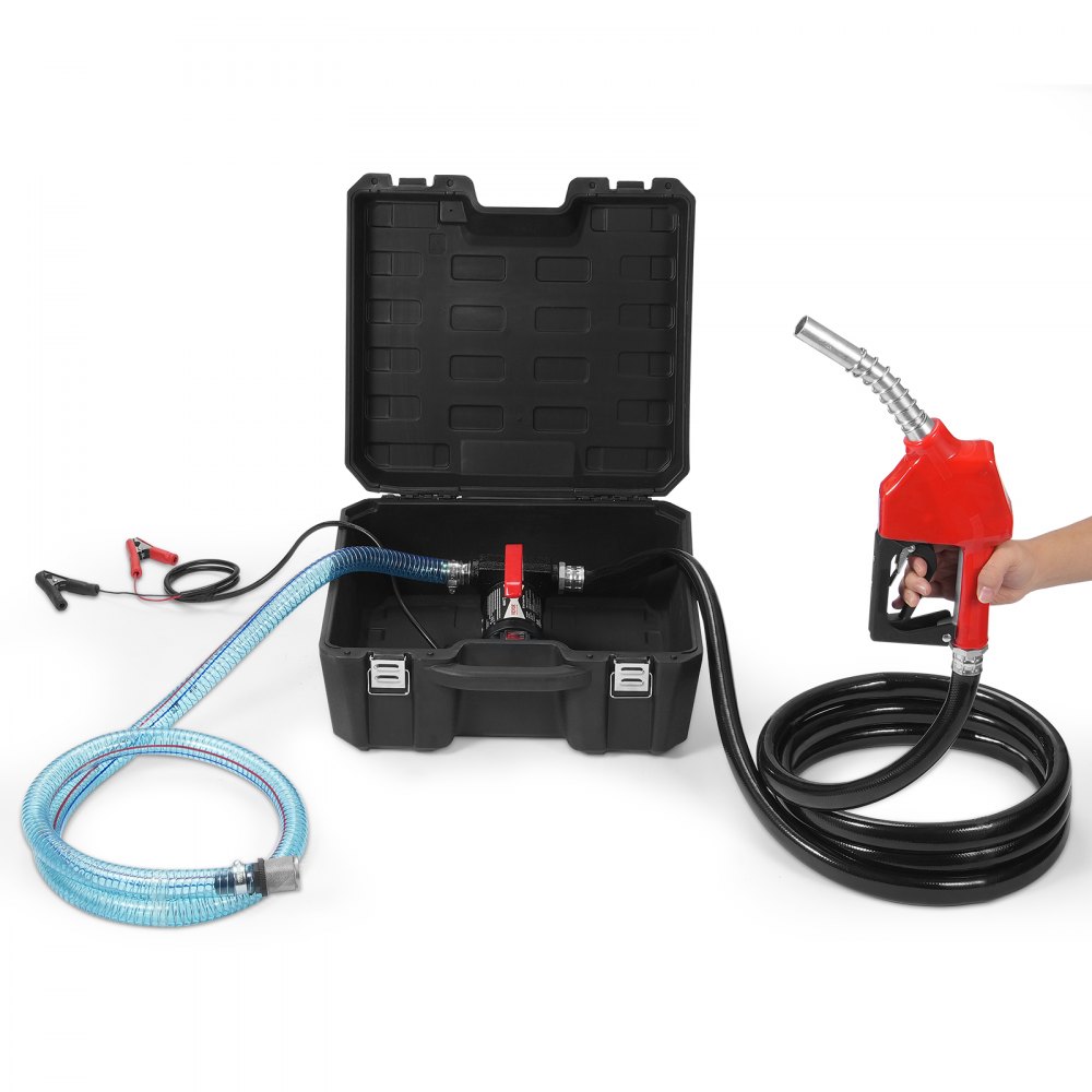 VEVOR Fuel Transfer Pump 12V 10 GPM 1/4 HP Diesel Pump with Auto Fuel Nozzle - CYBMG10GPM147B515V9