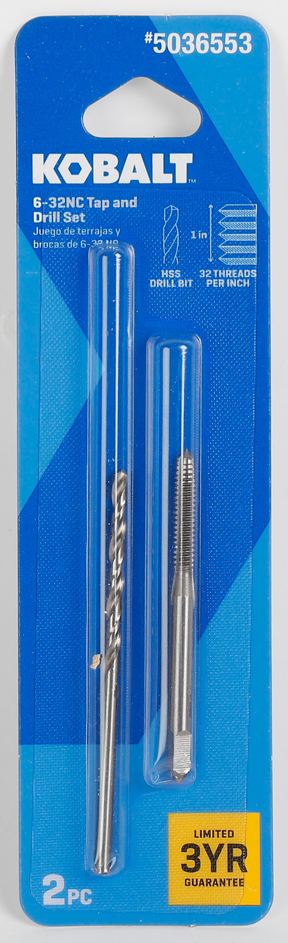 Kobalt Juego de broca y machuelo estándar (SAE) #6-32 - 59937