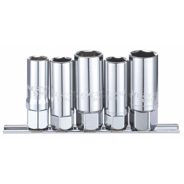 Westward 1/2 pulgadas Drive, 13/16", 5/8", 9/16", 16mm, 21mm SAE, Métrica Socket, 6 Puntos - 54PR27