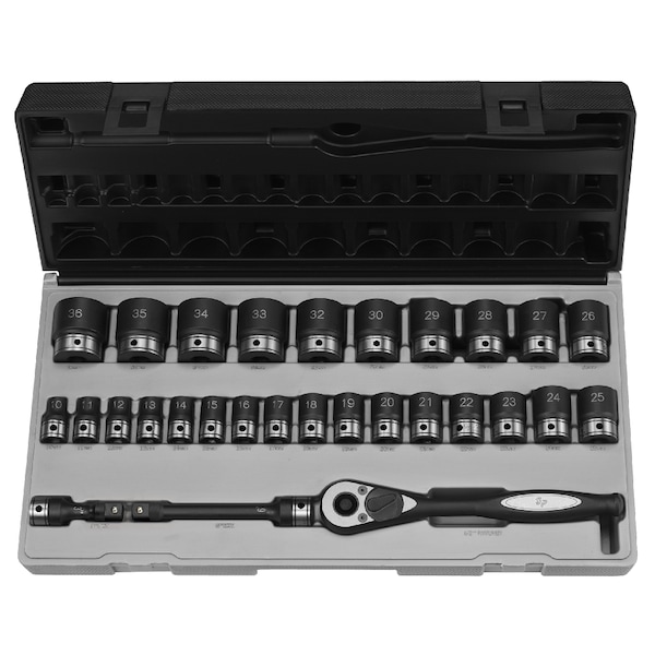 Juego de sockets Grey Pneumatic 1/2" DR. 29 piezas métrico Duo 6 PT. I - GP82629M
