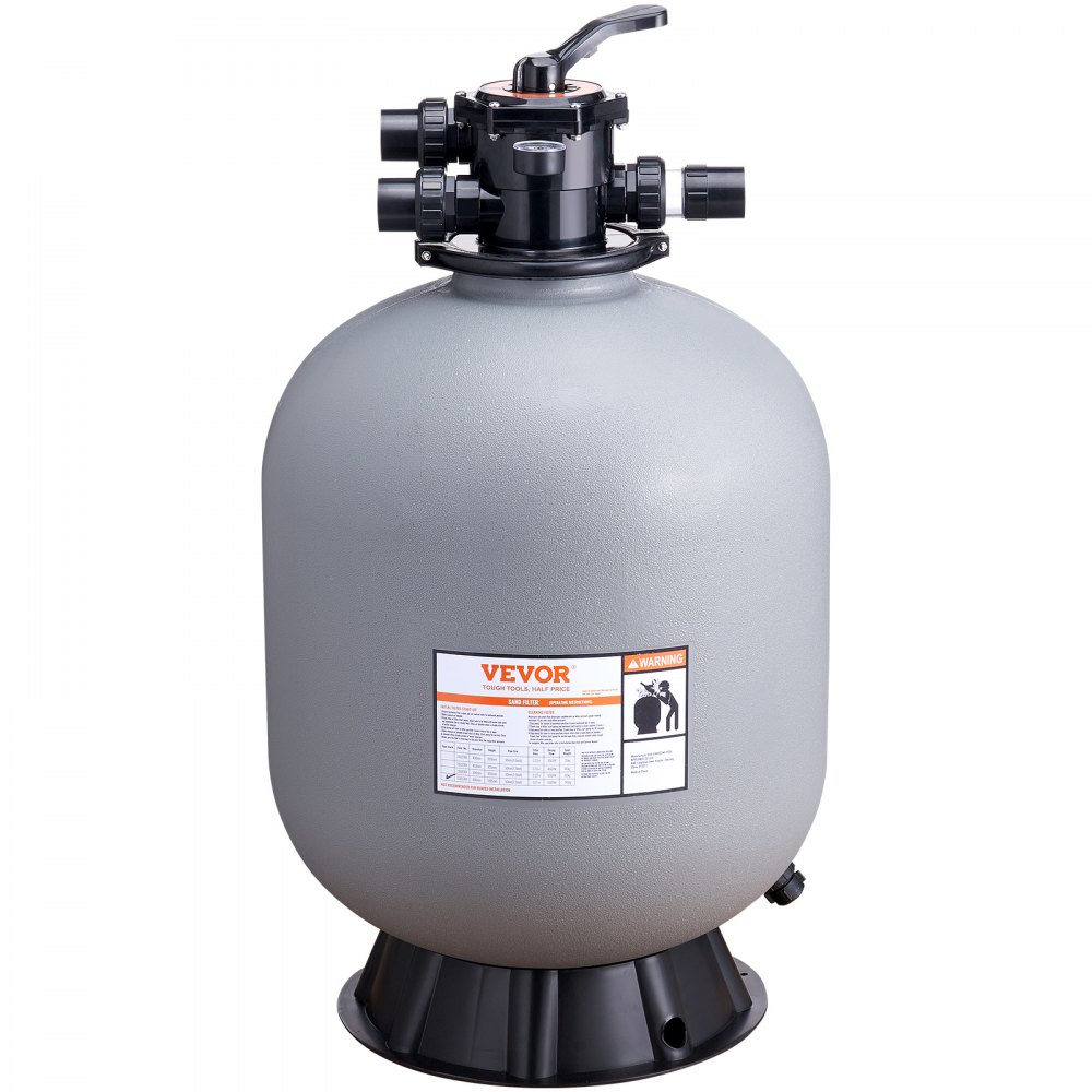 VEVOR Sand Filter, 24-inch, Up to 65 GPM Flow Rate, Above Inground Swimming Pool Sand Filter System with 7-Way Multi-Port Valve, Filter, Backwash, Rinse, Recirculate, Waste, Winter, Closed Functions - SLQYC2465GPM7I702V0