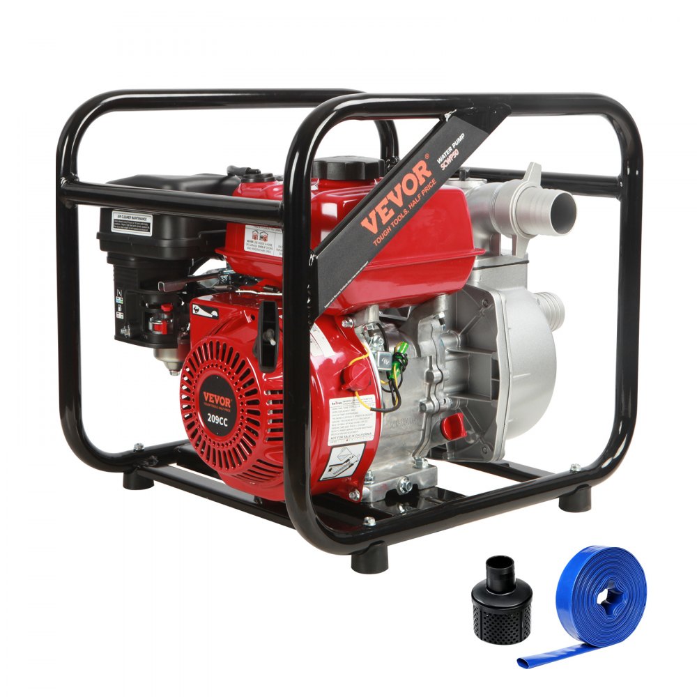 VEVOR Gasoline Engine Water Pump, 2-inch, 7HP 142 GPM, 148ft Lift, 22ft Suction, 4-Stroke Gas Powered Trash Water Transfer Pump Portable High Pressure with 25ft Hose for Irrigation Pool, EPA Certified - RYFDJSBYCYC27O63FV0