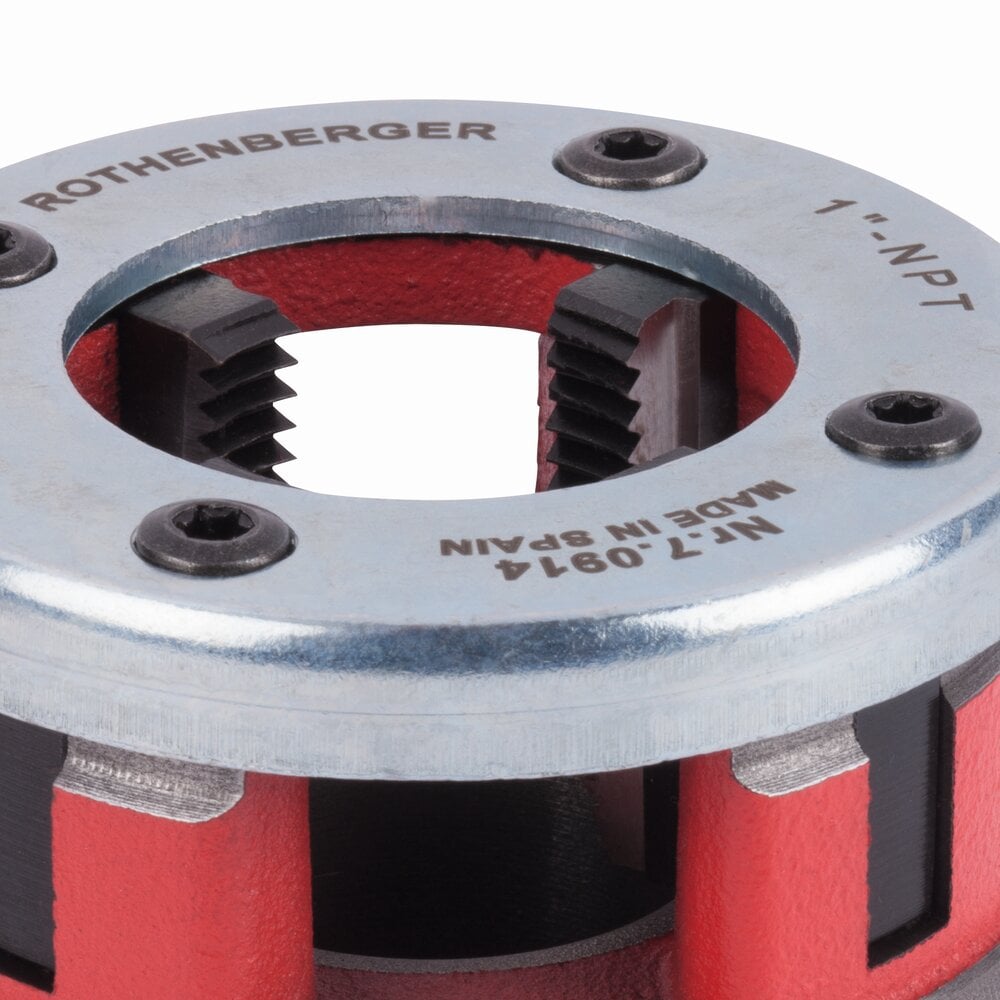 ROTHENBERGER 1-in Die de acero fundido NPT - Sólido, circular, métrico y SAE - Para modelos Supertronic 1250, 2000 y Super Cut - Acero de alta velocidad - 70914