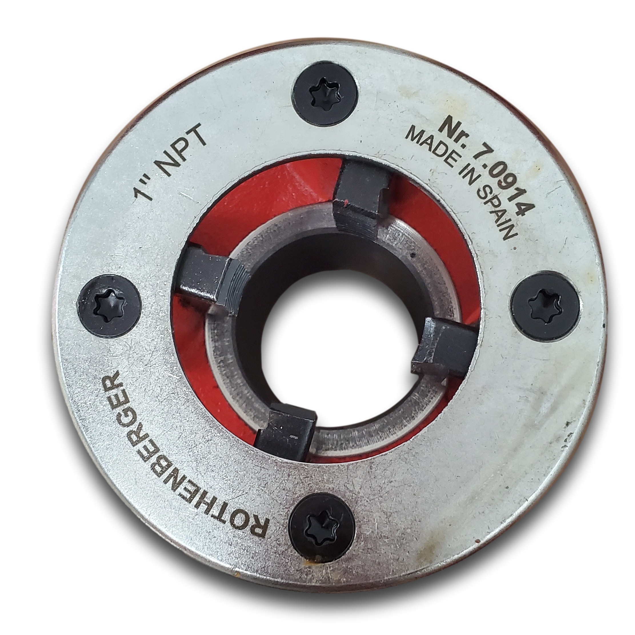 ROTHENBERGER 1-in Die de acero fundido NPT - Sólido, circular, métrico y SAE - Para modelos Supertronic 1250, 2000 y Super Cut - Acero de alta velocidad - 70914
