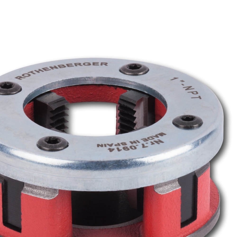ROTHENBERGER 1-in Die de acero fundido NPT - Sólido, circular, métrico y SAE - Para modelos Supertronic 1250, 2000 y Super Cut - Acero de alta velocidad - 70914
