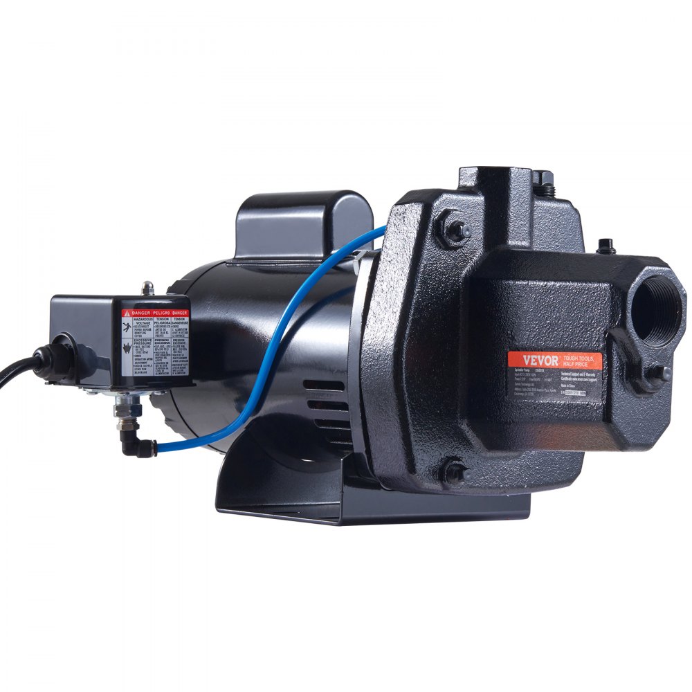 VEVOR 1.5 HP Cast Iron Sprinkler/Irrigation Pump, 115/230 Volt, 66 GPM 3450 RPM Shallow Well Jet Water Pump Booster, 1'' NPT Outlet 1-1/4'' NPT Inlet Lake Lawn Pump for Irrigation Sprinkler System - SSBZT15HP000ME1R5V5