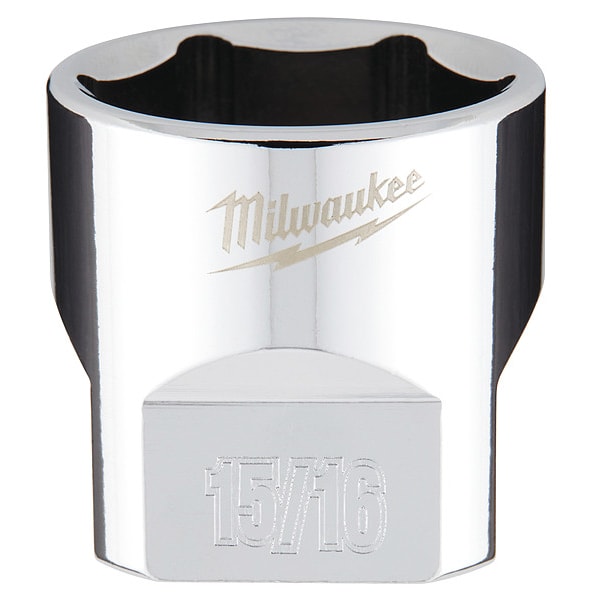 Llave de vaso de 6 puntos de 3/8 pulgadas con 15/16 pulgadas de accionamiento de FOUR FLAT Sides - 45-34-9071 de Milwaukee Tool