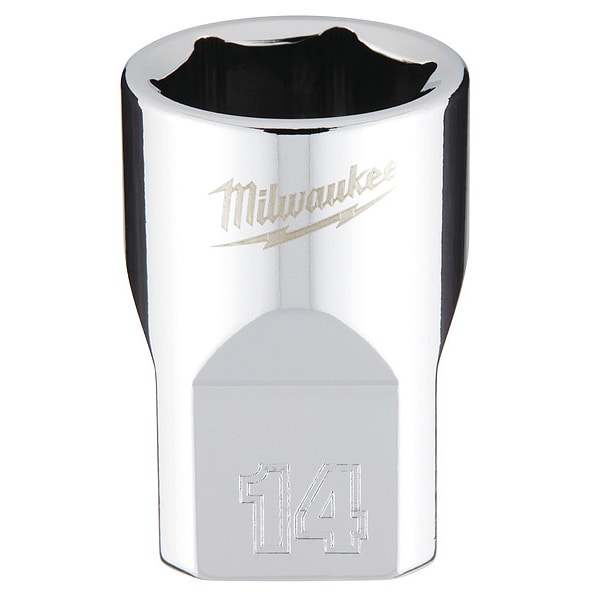 Milwaukee Tool 3/8 pulg. Drive 14mm Métrico 6-Puntos Llave de Vaso con CUATRO Lados Planos - 45-34-9084