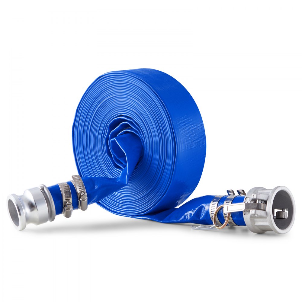 VEVOR Backwash Hose 1.5 in x 50 ft Blue High Quality Hose Complete Fittings - BGTJPSRG15INOJWRZV0