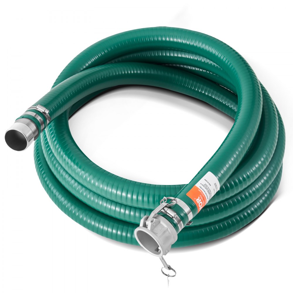 VEVOR Suction Hose 2 in x 20 ft Green High Quality Hose Complete Fittings - BGTJXSYG20INQ6PW9V0
