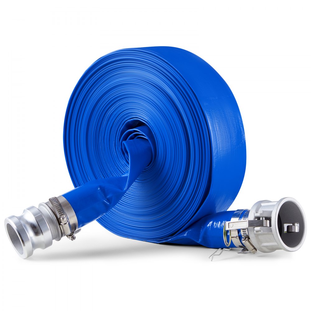 VEVOR Backwash Hose 2 in x 100 ft Blue High Quality Hose Complete Fittings - BGTJPSRG20INLZLXQV0