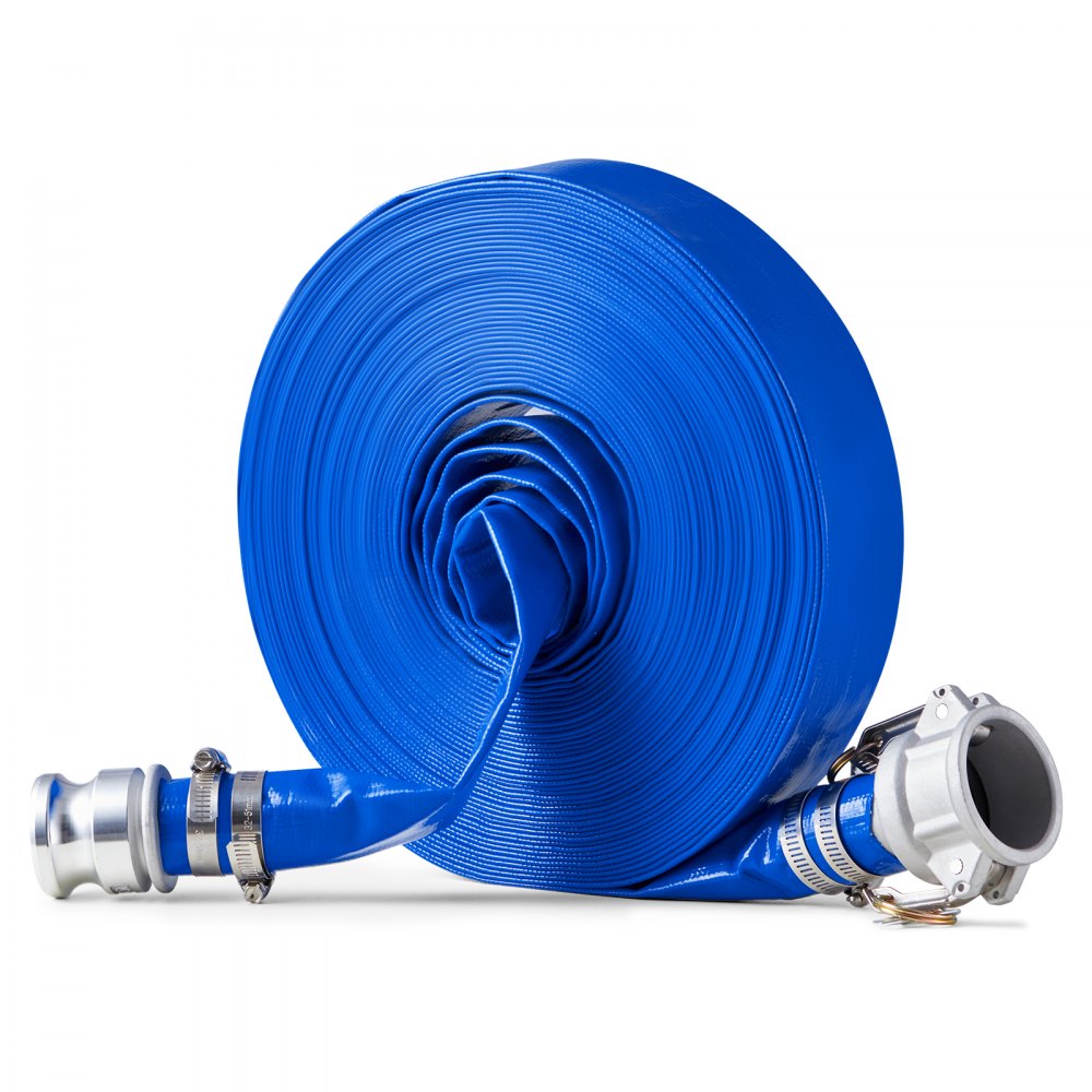 VEVOR Backwash Hose 1.5 in x 100 ft Blue High Quality Hose Complete Fittings - BGTJPSRG15IN4QY55V0