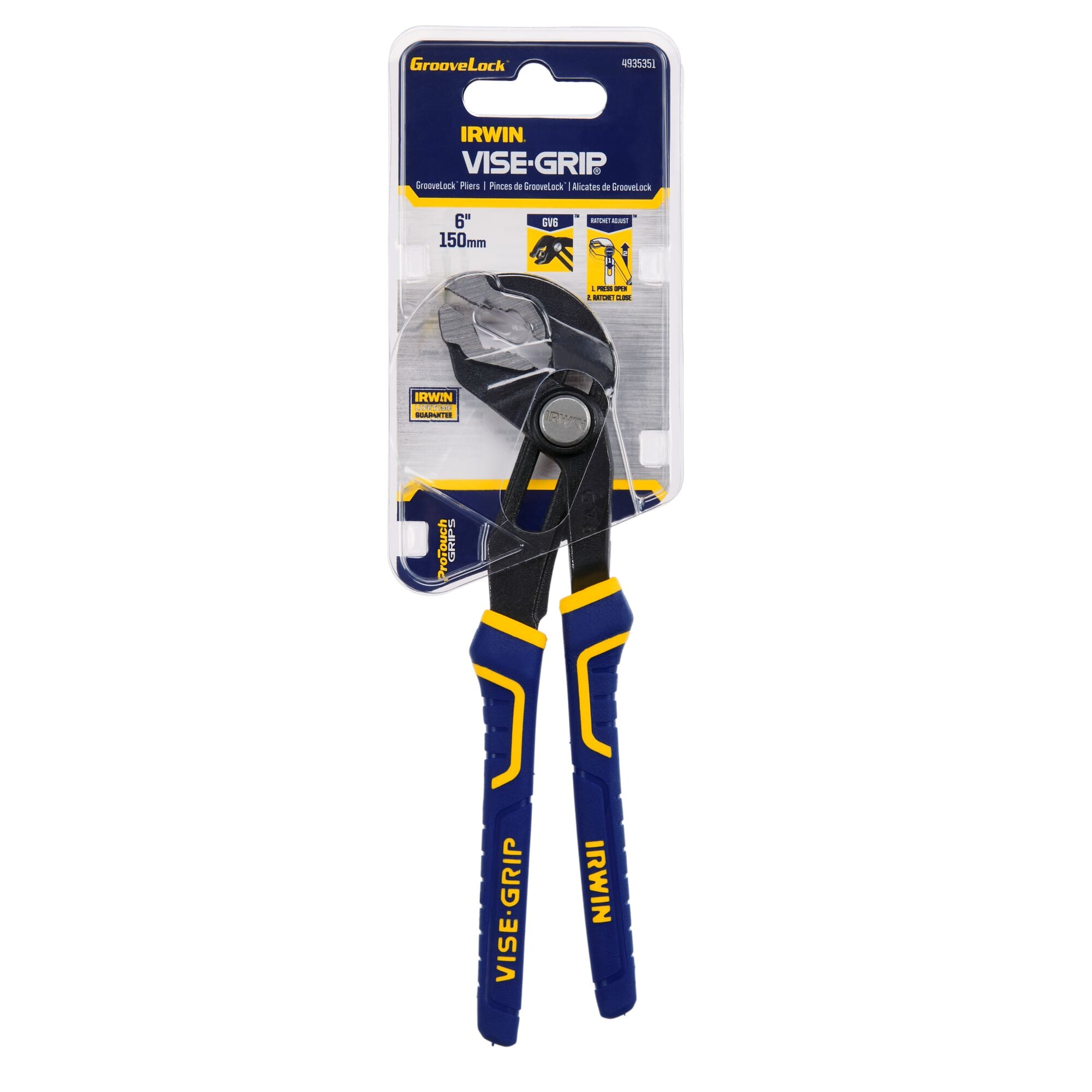 IRWIN VISE-GRIP Alicate ajustable rápido GrooveLock 6 pulgadas para lengüetas y ranuras - 4935351