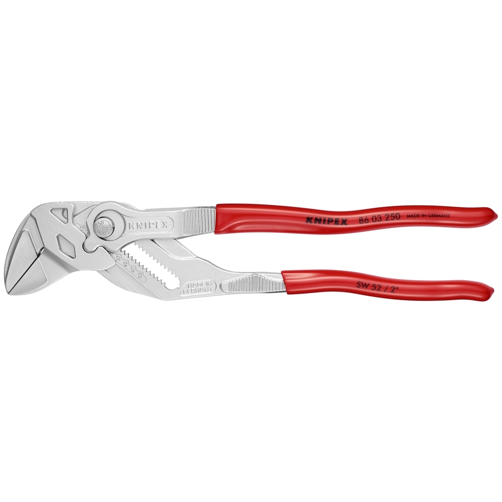 Llave de ajuste con alicates de 10.24 pulgadas con mangos sumergidos en rojo para aplicaciones de plomería con capacidad de mandíbula de 1.75 pulgadas - 86 03 250 SBA