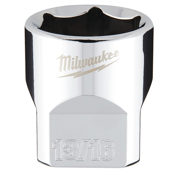 Llave de vaso de 6 puntos de 3/8 pulgadas de Milwaukee Tool con  13/16 pulgadas SAE y Cuatro Lados Planos - 45-34-9069