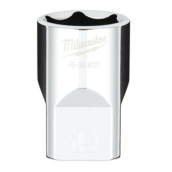 Herramienta de Milwaukee 1/2 pulg. Conductor 19mm Llave Métrica de 6 Puntos con CUATRO Lados Planos - 45-34-9120