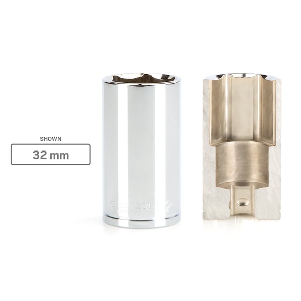 Tekton Llave de vaso profunda de 6 puntas de 1/2 pulgada y 34 mm de diámetro - SHD23134