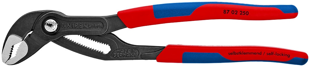 KNIPEX Pinzas de Boca y Muesca Cobra de Bomba de Agua con Mango de Confort de 10 pulgadas - 87 02 250 SBA