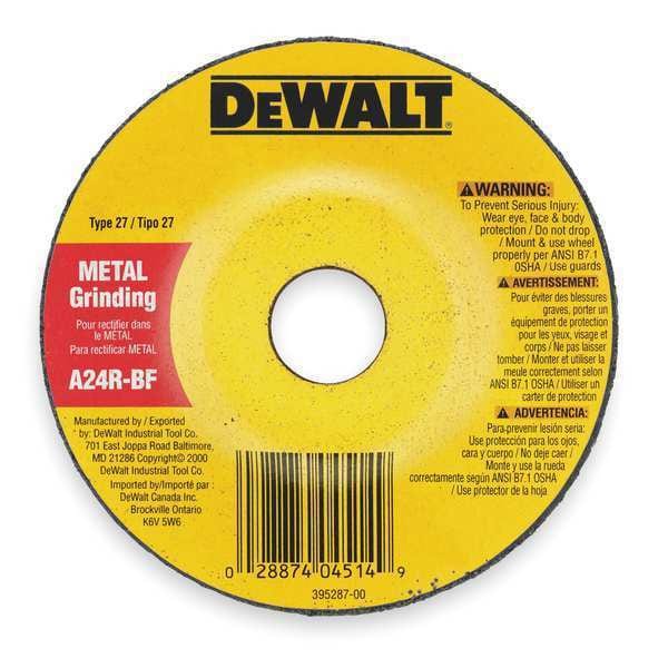 Rueda de acero inoxidable Dewalt de 6" x 1/8" x 5/8"-11 T27 - DW8457H