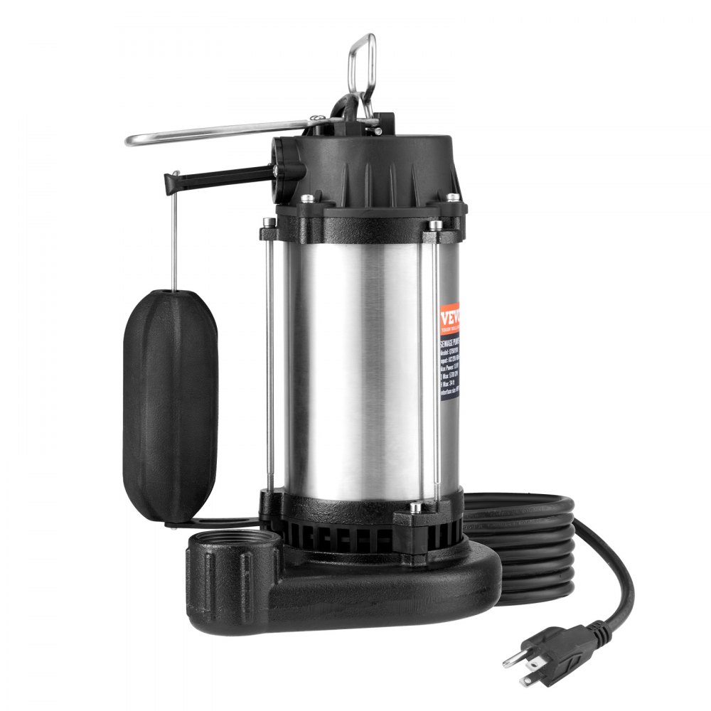 VEVOR Submersible Sewage Pump Water Pump 1HP 5770GPH 34 ft Lift for Basement - BXGWSBBXG10HFQ0Z8V1